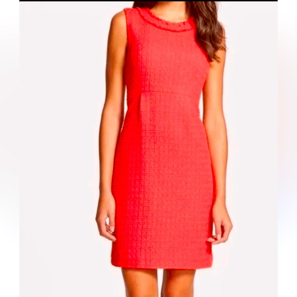 ♠️ Kate Spade Coral Terri Tweed Sheath Dress Women’s Designer Dress Summer